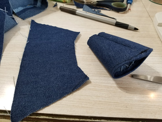 Sewing handmade purse
