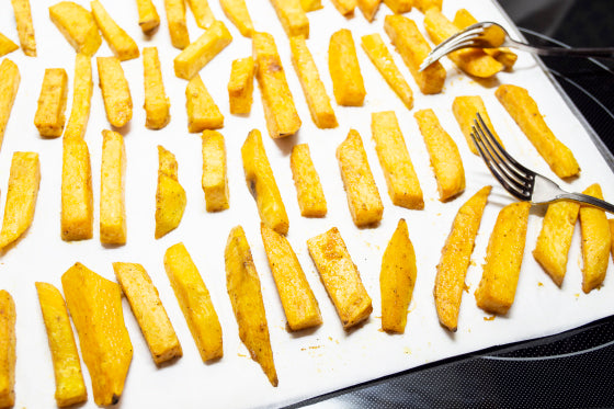 Flipping sweet potato fries