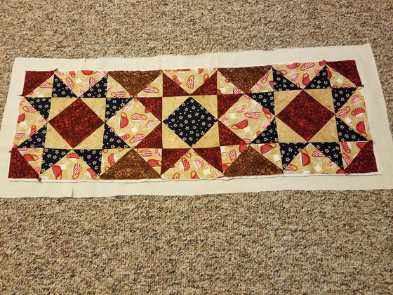Quilted table runner with batting